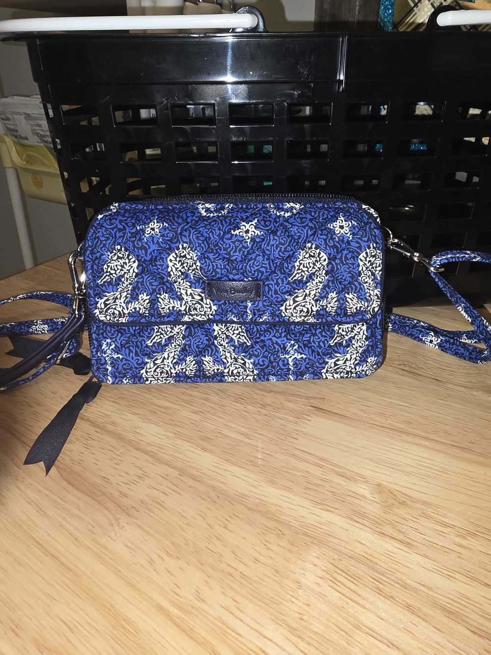 Vera Bradley Royal Blue and White Paisley Quilted Crossbody